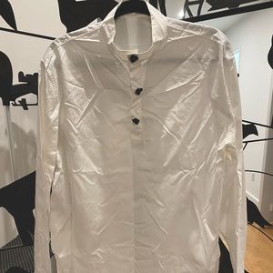 JW Anderson white cotton mock neck top